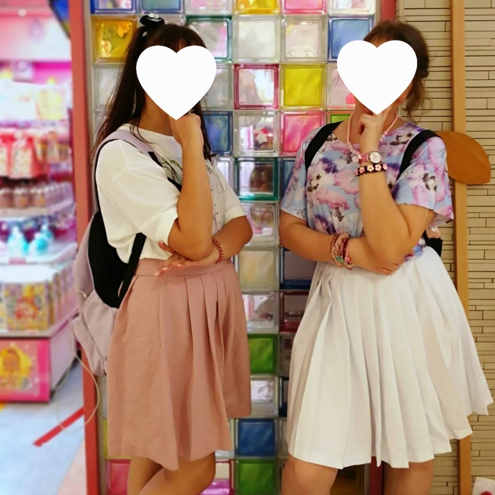 BODYLINE Harajuku White Girly School Uniform Skirt - With Pockets!